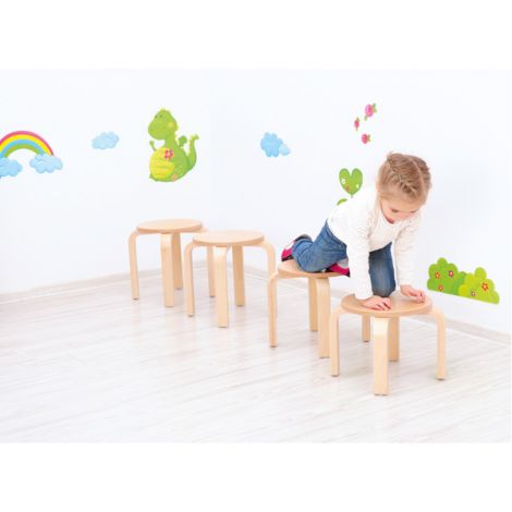 Taburet din placaj lacuit, antiderapant, stivuibil, masura 2, 30 cm - poza 5