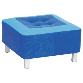 Taburet patrat Premium – Albastru - poza 1