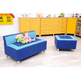 Taburet patrat Premium – Albastru - poza 4