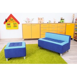 Taburet patrat Premium – Albastru - poza 5