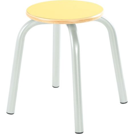 Taburet stivuibil Flexi marimea 4, galben, picioare metalice - poza 1