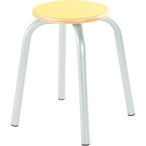 Taburet stivuibil Flexi marimea 6, galben, picioare metalice - poza 1