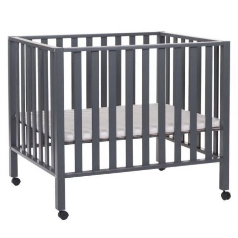 Tarc Childhome 94 cu roti 75x95 cm Lemn, Antracit - poza 1