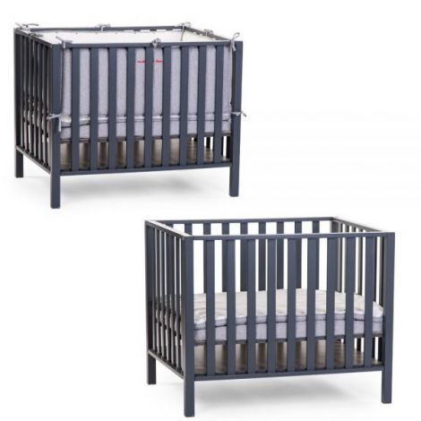 Tarc Childhome 94 cu roti 75x95 cm Lemn, Antracit - poza 2
