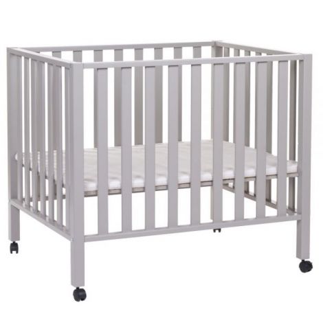Tarc Childhome 94 cu roti 75x95 cm Lemn, Gri - poza 1