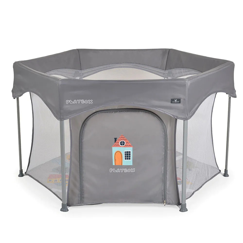 Tarc de joaca Cangaroo Playbox 139 x 118 x 74.5 cm Gri - poza 1
