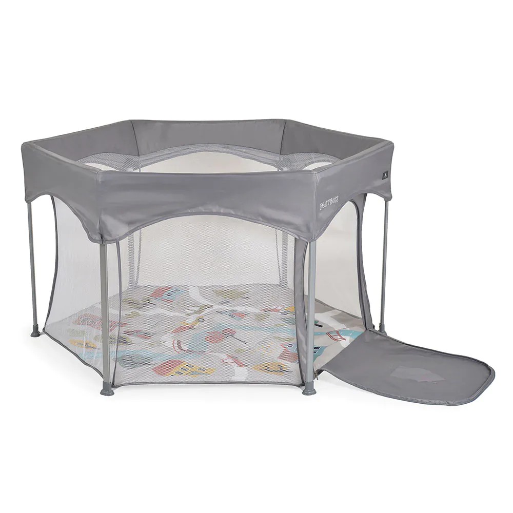 Tarc de joaca Cangaroo Playbox 139 x 118 x 74.5 cm Gri - poza 2