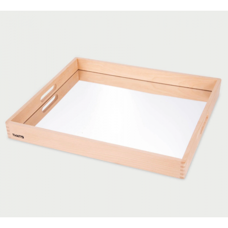 Tava mare din lemn cu oglinda acrilica, 500 x 435 x 50 mm, pentru activitati senzoriale - poza 2