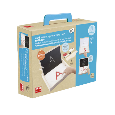 Tava multi-senzoriala mica Montessori pentru terapie, desen si prescriere, nisip inclus - poza 1