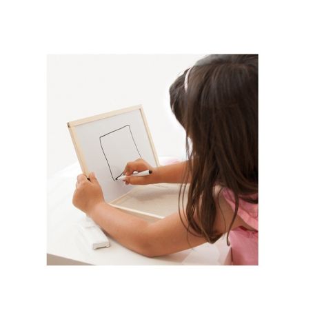 Tava multi-senzoriala mica Montessori pentru terapie, desen si prescriere, nisip inclus - poza 4
