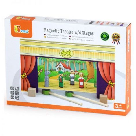 Teatru de papusi magnetic din lemn - poza 1