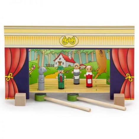Teatru de papusi magnetic din lemn - poza 3