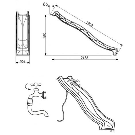 Tobogan HDPE S line 2.9m rosu duza apa - poza 4