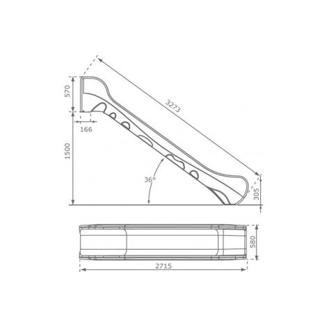Tobogan uz public Bronco Rosu 3 m pentru platforma de 1.5 m inaltime - poza 3