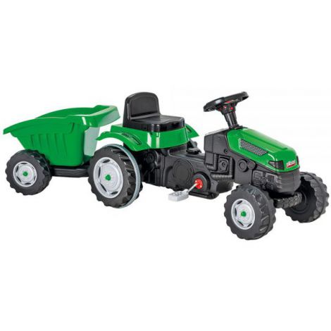 Tractor copii cu pedale si remorca Pilsan Active with Trailer 07-316 green - poza 2