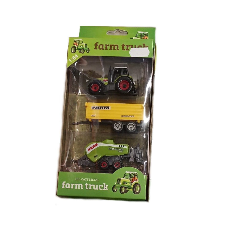 Tractor cu 2 remorci John Toys Farm Masters 1:64 diverse modele - poza 2