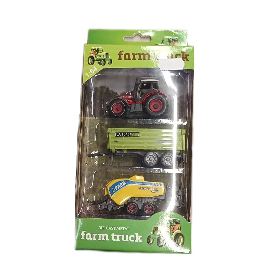 Tractor cu 2 remorci John Toys Farm Masters 1:64 diverse modele - poza 3