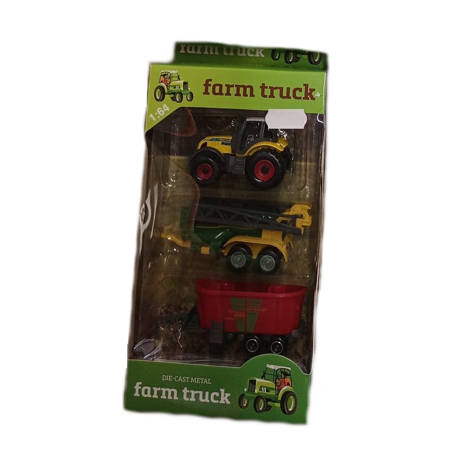 Tractor cu 2 remorci John Toys Farm Masters 1:64 diverse modele - poza 4