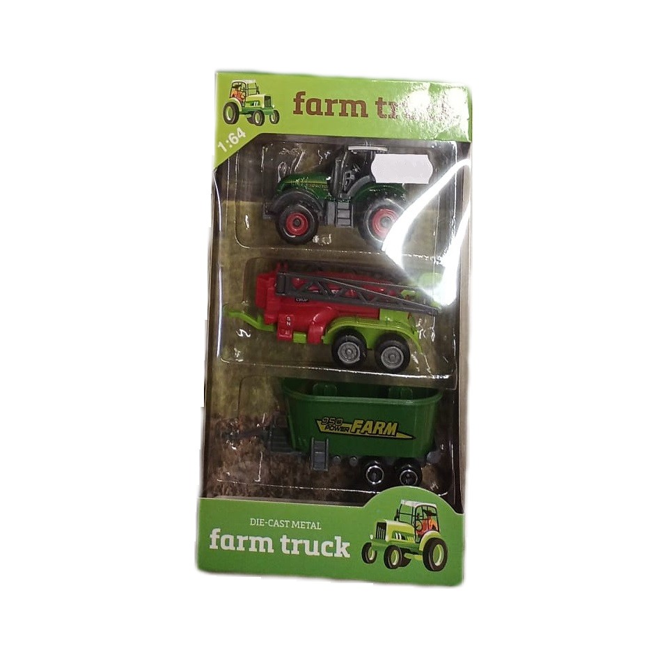 Tractor cu 2 remorci John Toys Farm Masters 1:64 diverse modele - poza 5
