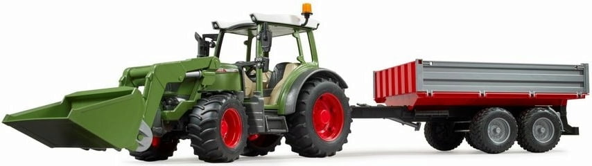 Tractor cu incarcator frontal si remorca Bruder Fendt 211 - poza 1