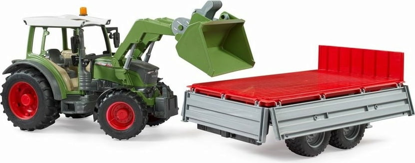 Tractor cu incarcator frontal si remorca Bruder Fendt 211 - poza 4