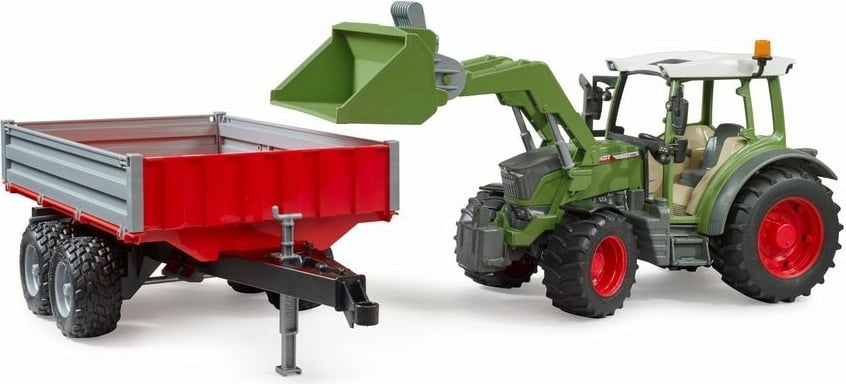 Tractor cu incarcator frontal si remorca Bruder Fendt 211 - poza 5