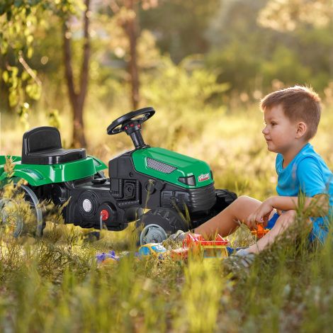 Tractor cu pedale copii, Pilsan Active 07-314 green, 3 ani+, verde - poza 5