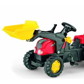 Tractor cu pedale pentru copii Rolly Toys Kid-X Rosu cu remorca - poza 2