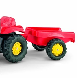Tractor cu pedale pentru copii Rolly Toys Kid-X Rosu cu remorca - poza 3