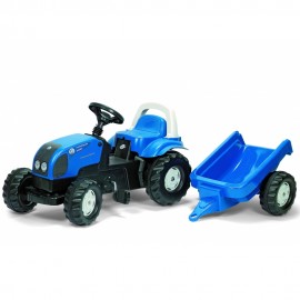 Tractor cu pedale Rolly Toys Kid Landini cu remorca - poza 1