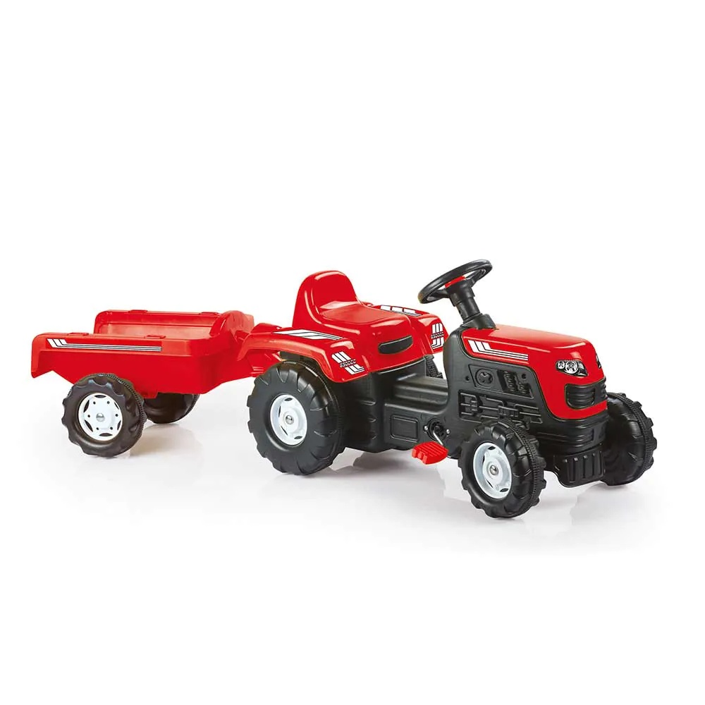 Tractor cu pedale si remorca Dolu 52 x 45 x 150 cm Rosu - poza 1