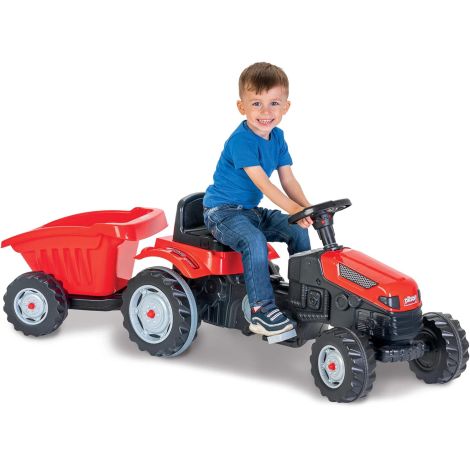 Tractor cu pedale si remorca Pilsan Active with Trailer 07-316 red - poza 1
