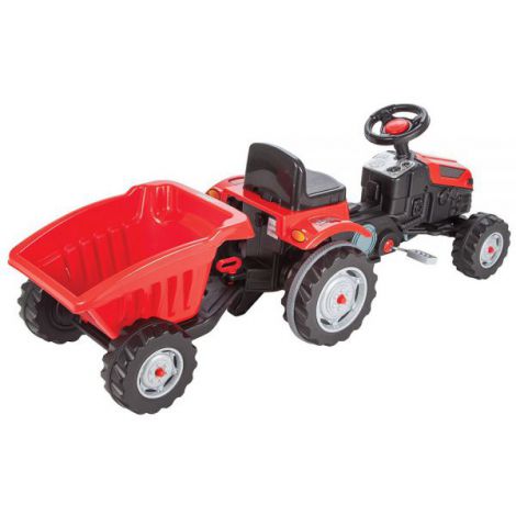 Tractor cu pedale si remorca Pilsan Active with Trailer 07-316 red - poza 3