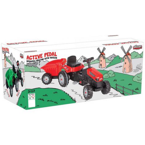 Tractor cu pedale si remorca Pilsan Active with Trailer 07-316 red - poza 4