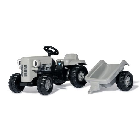 Tractor cu pedale si remorca Rolly Toys Kid Little Grey Fergie gri - poza 1
