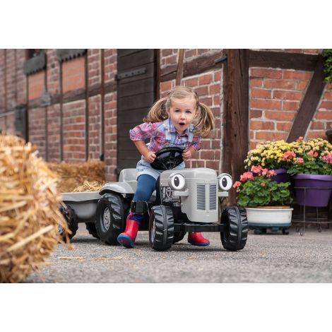 Tractor cu pedale si remorca Rolly Toys Kid Little Grey Fergie gri - poza 4