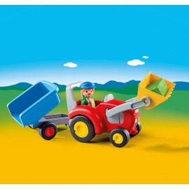Tractor cu remorca de construit, Playmobil 123, Playmobil PM6964 - poza 3