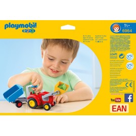 Tractor cu remorca de construit, Playmobil 123, Playmobil PM6964 - poza 4