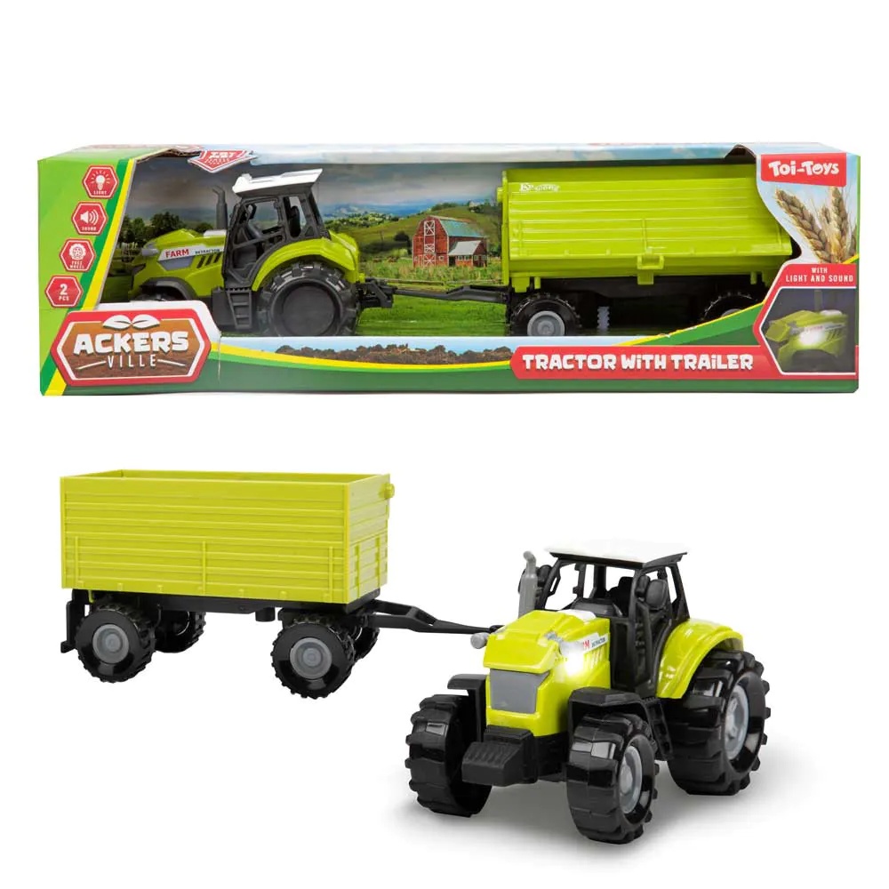 Tractor cu Remorca TToys Ackers Ville cu Lumini si Sunete Diverse Modele - poza 1