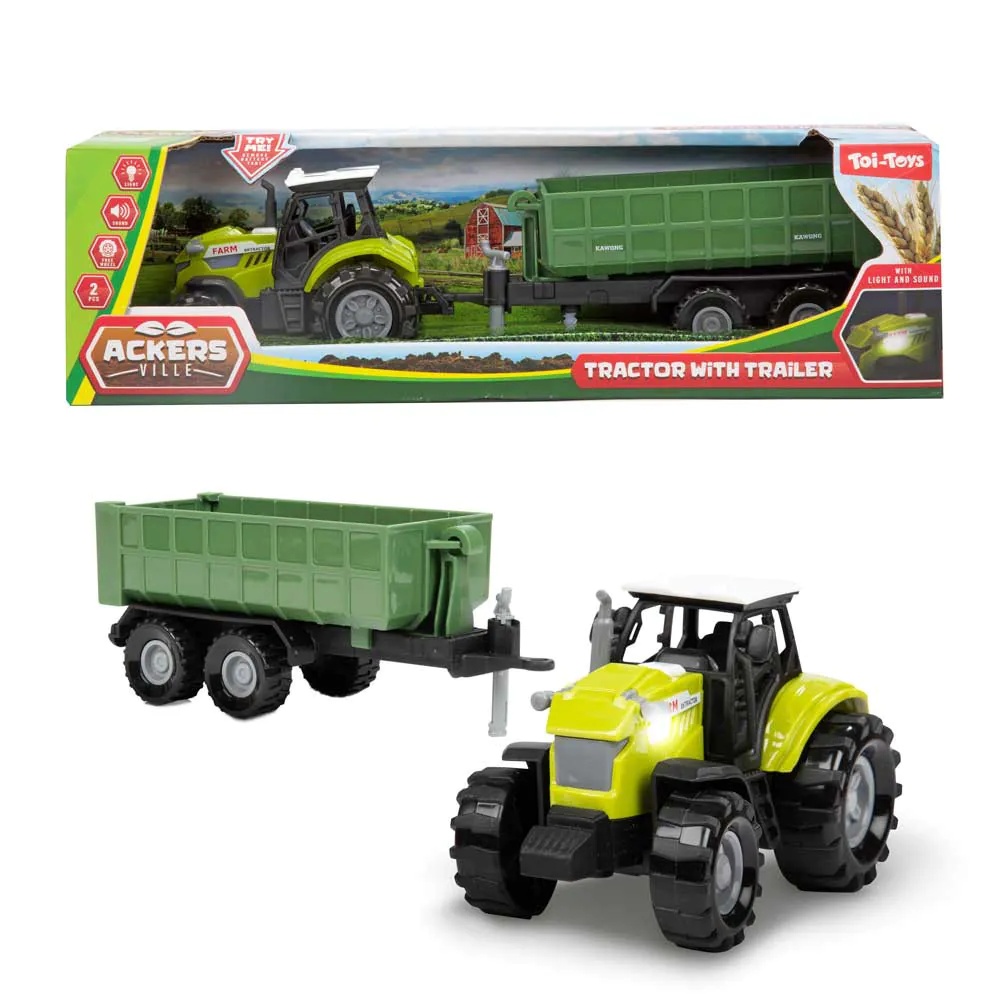 Tractor cu Remorca TToys Ackers Ville cu Lumini si Sunete Diverse Modele - poza 3