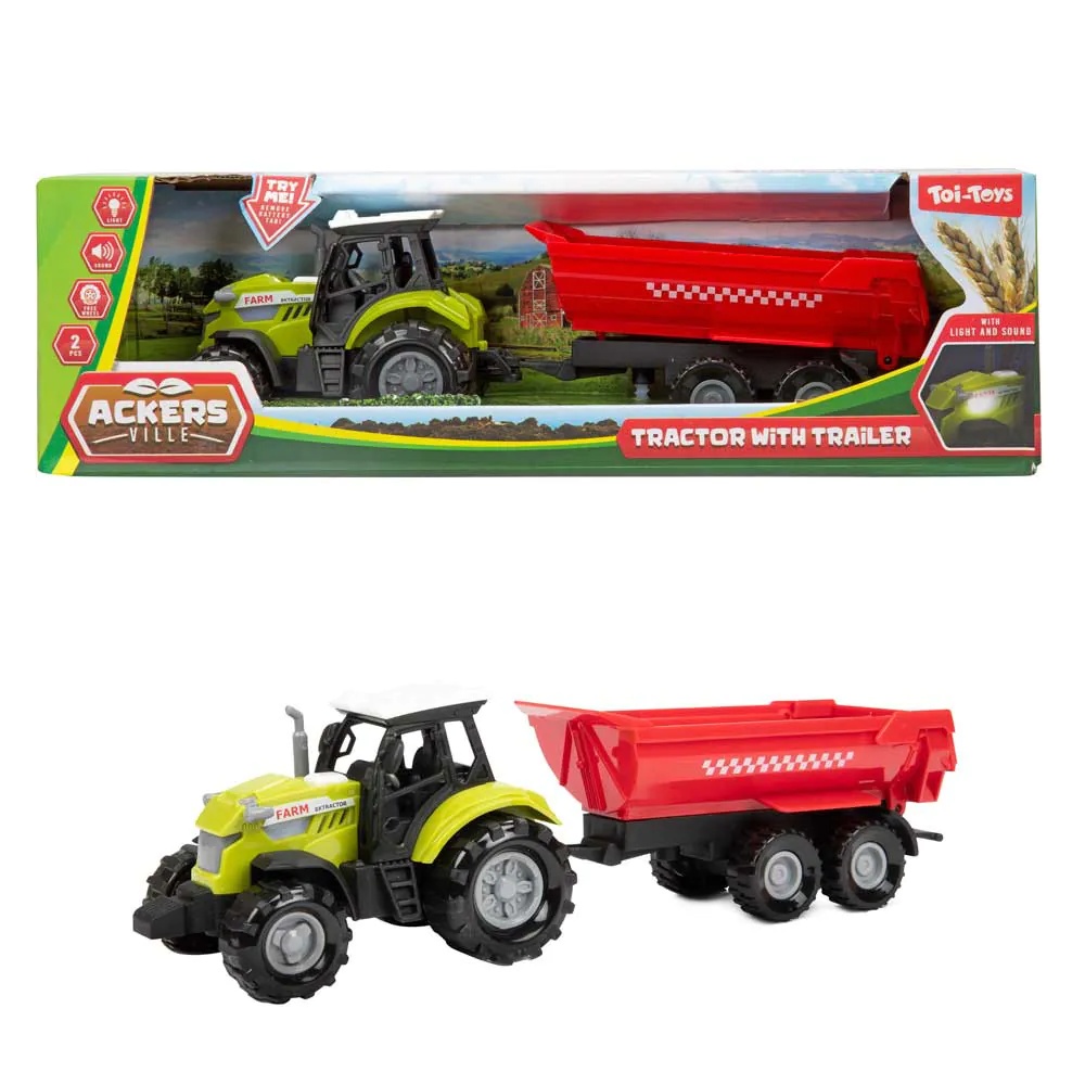 Tractor cu Remorca TToys Ackers Ville cu Lumini si Sunete Diverse Modele - poza 4