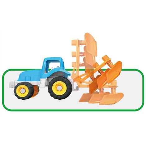 Tractor de jucarie pentru arat, cu plug triplu - poza 3
