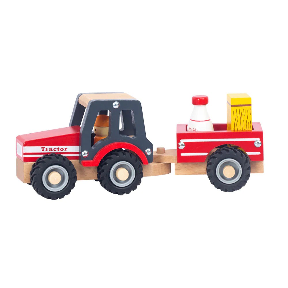 Tractor din lemn cu remorca Felyx Toys - poza 1