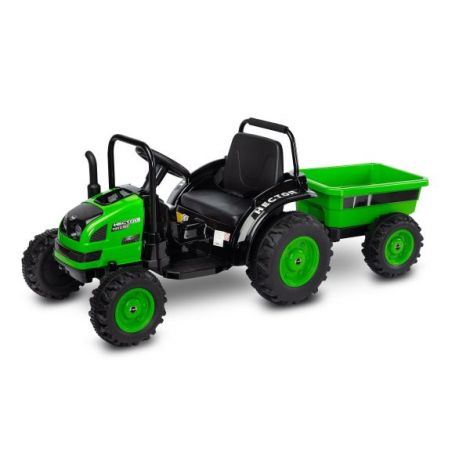 Tractor electric cu remorca si telecomanda Toyz HECTOR 12V Verde - poza 1