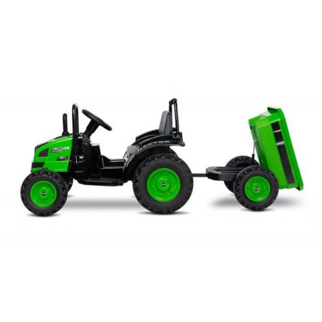 Tractor electric cu remorca si telecomanda Toyz HECTOR 12V Verde - poza 3