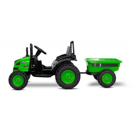 Tractor electric cu remorca si telecomanda Toyz HECTOR 12V Verde - poza 4