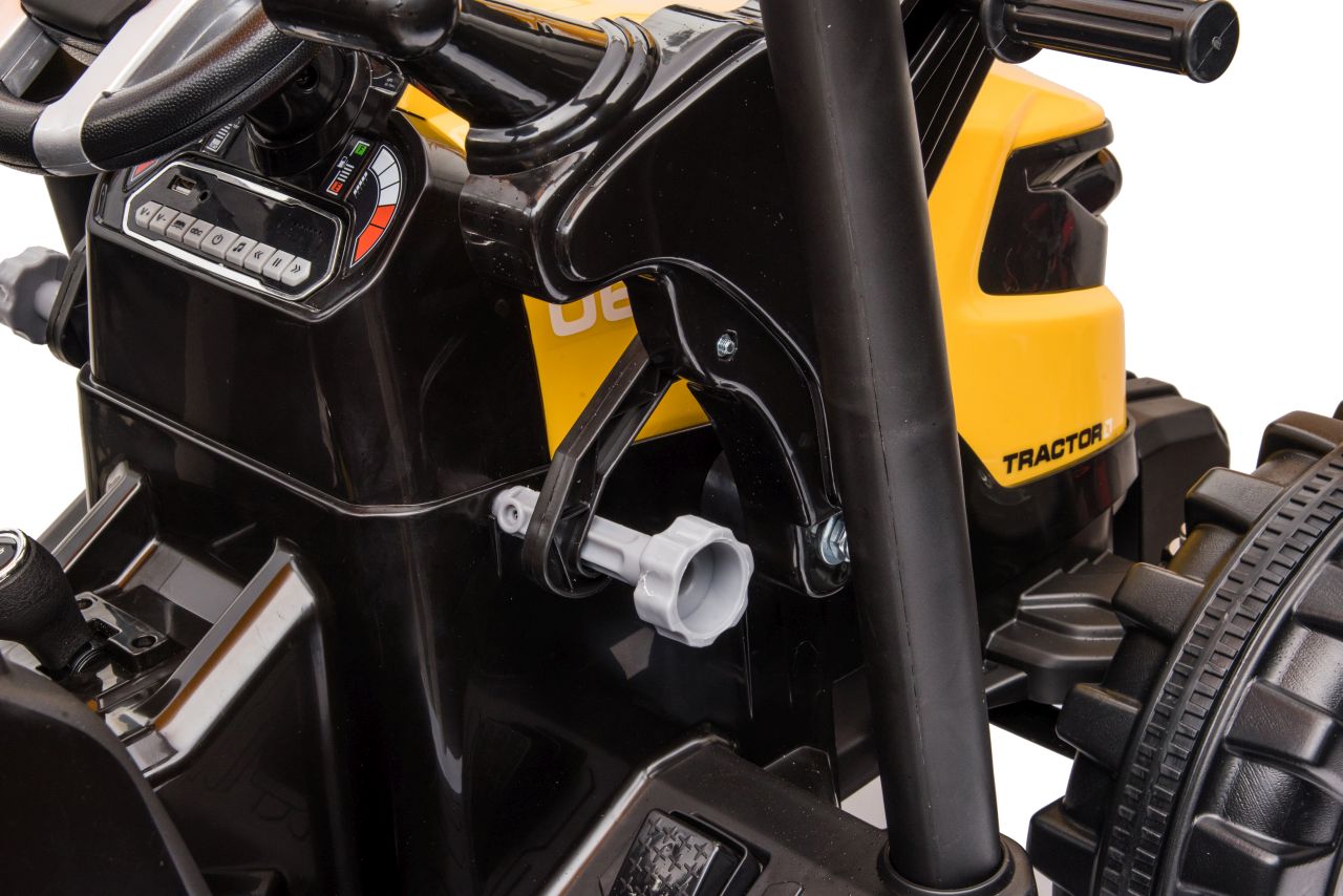 Tractor electric pentru copii Autokids cu remorca cu cupa Mega D68 24V 400W (3158) Galben - Autokids.ro - poza 4