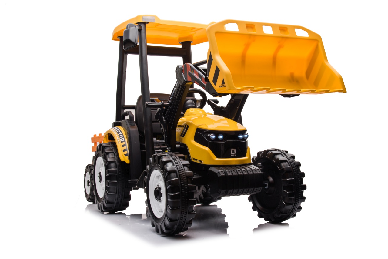 Tractor electric pentru copii Autokids cu remorca cu cupa Mega D68 24V 400W (3158) Galben - Autokids.ro - poza 5