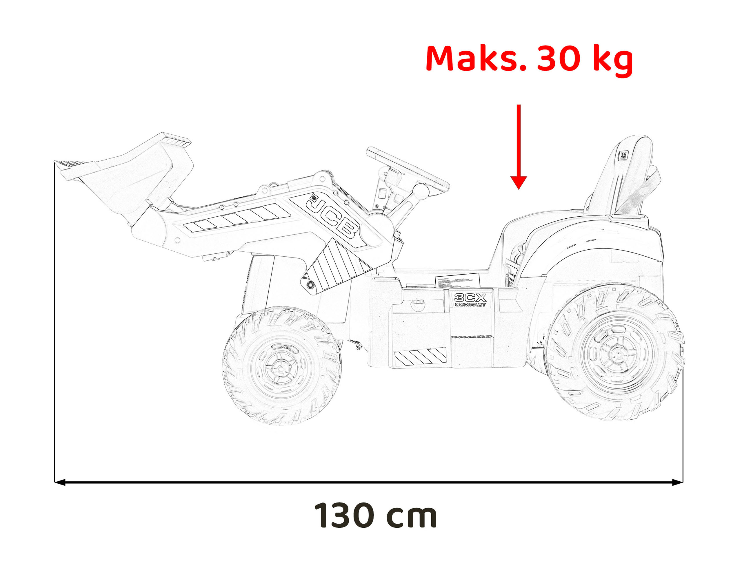 Tractor electric pentru copii cu cupa manuala JCB (0960) Galben - Autokids.ro - poza 2