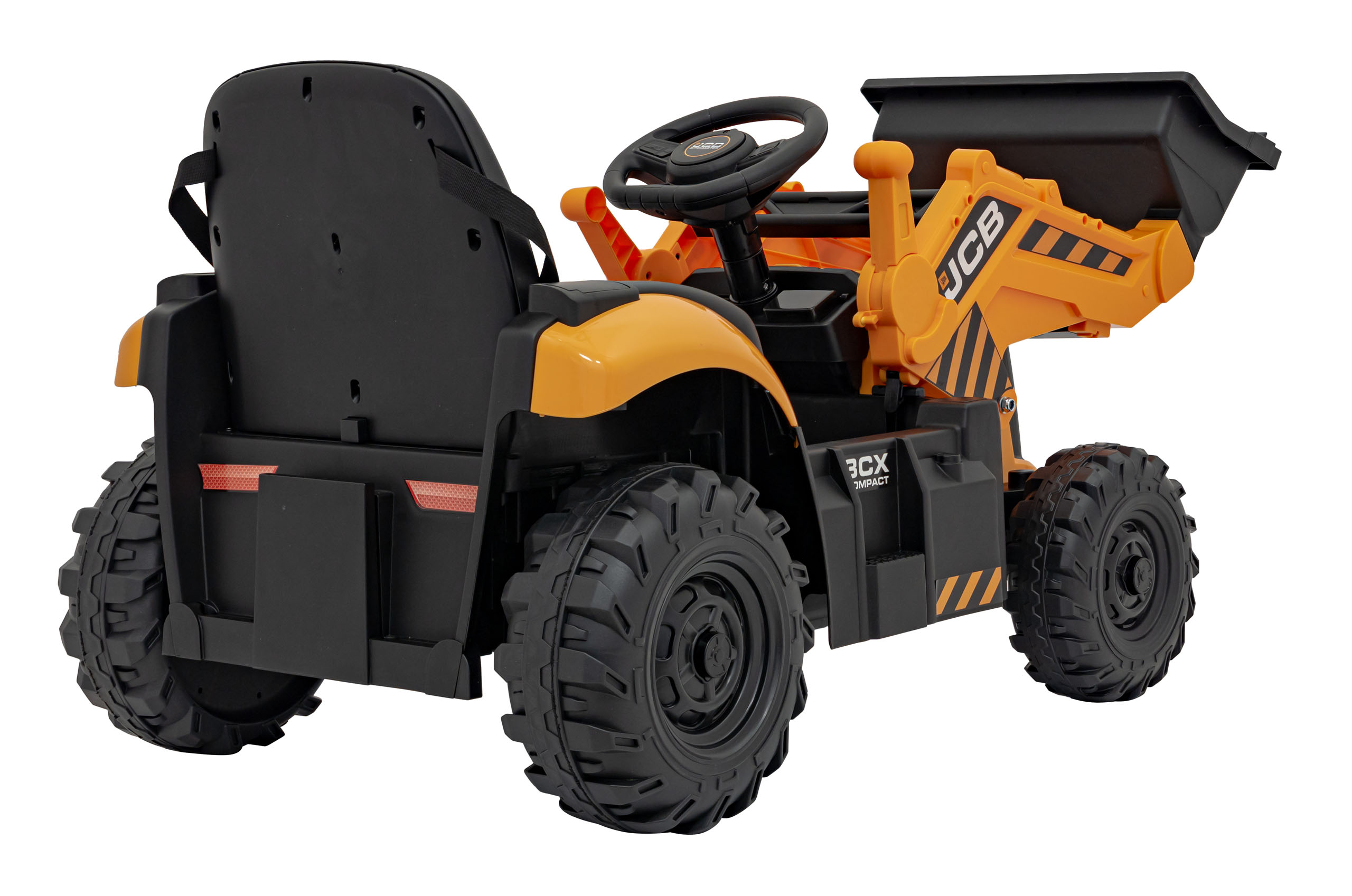 Tractor electric pentru copii cu cupa manuala JCB (0960) Galben - Autokids.ro - poza 4
